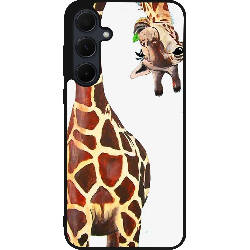 Samsung Galaxy A35 5G Case Hülle - Silikon schwarz Giraffe Fit