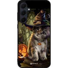 Coque Samsung Galaxy A35 5G - Silicone rigide noir Halloween 21 Witch cat