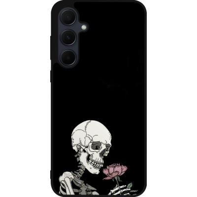 Samsung Galaxy A35 5G Case Hülle - Silikon schwarz Halloween 2023 rose and skeleton