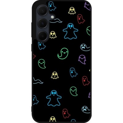 Samsung Galaxy A35 5G Case Hülle - Silikon schwarz Halloween 2024 colorful ghosts