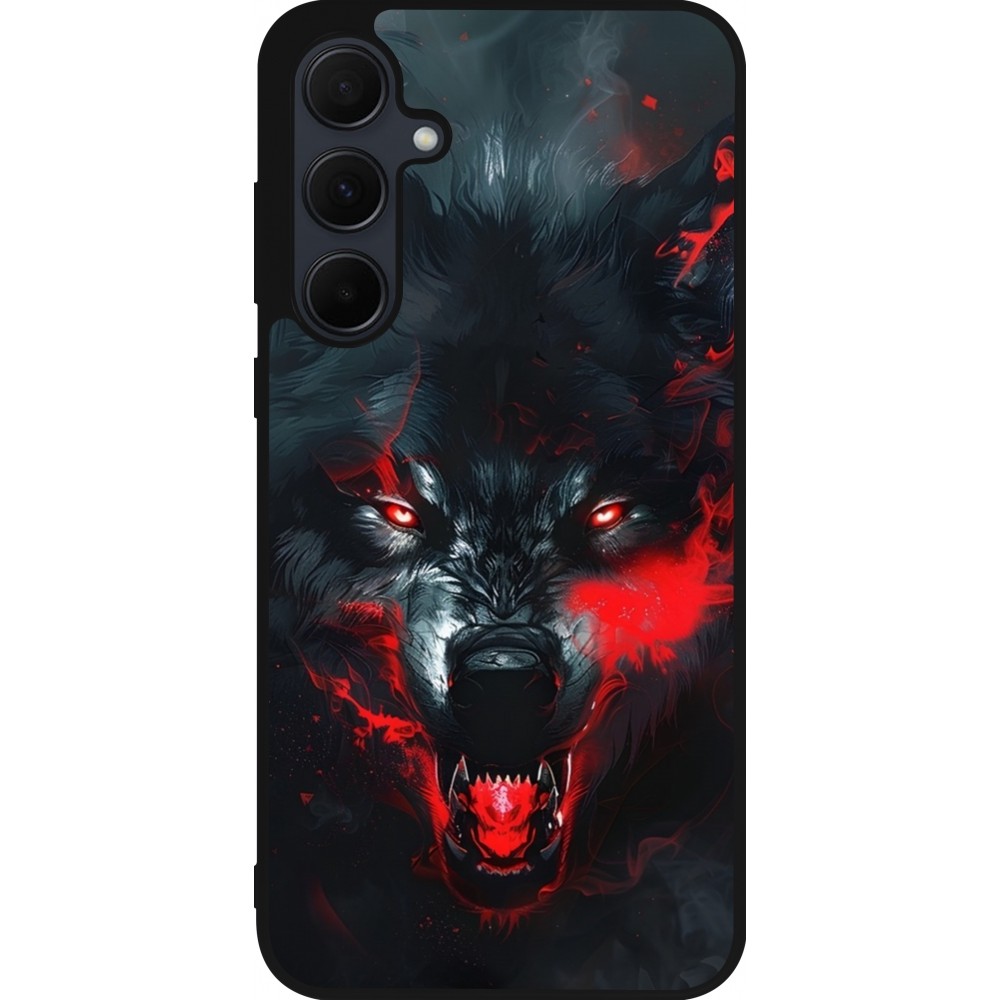 Coque Samsung Galaxy A35 5G - Silicone rigide noir Halloween 2024 mad werewolf