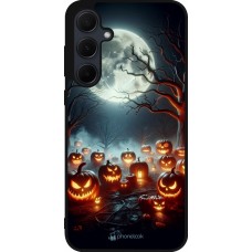 Coque Samsung Galaxy A35 5G - Silicone rigide noir Halloween 2024 Many Pumpkins