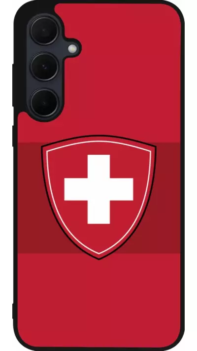 Coque Samsung Galaxy A35 5G - Silicone rigide noir Hockey World Championship Ecusson Suisse