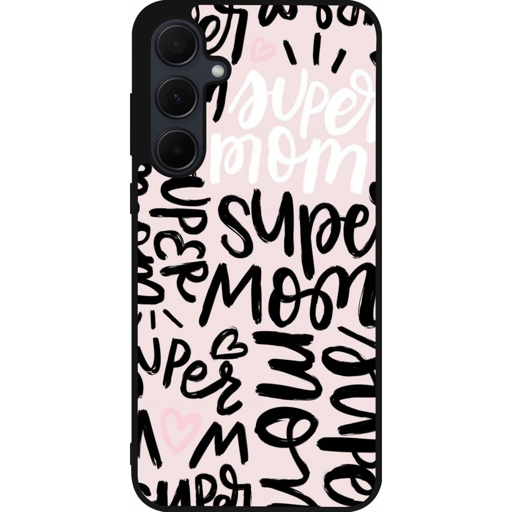 Samsung Galaxy A35 5G Case Hülle - Silikon schwarz Mom 2024 Super mom