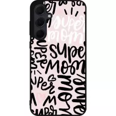 Coque Samsung Galaxy A35 5G - Silicone rigide noir Mom 2024 Super mom