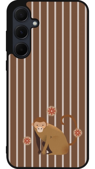 Coque Samsung Galaxy A35 5G - Silicone rigide noir Monkey with stripes