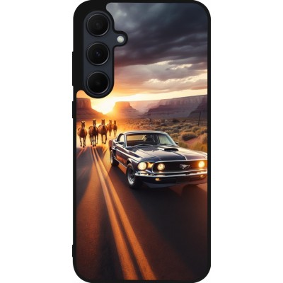 Coque Samsung Galaxy A35 5G - Silicone rigide noir Mustang 69 Grand Canyon