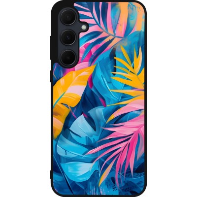 Samsung Galaxy A35 5G Case Hülle - Silikon schwarz Palms Blue