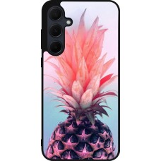 Samsung Galaxy A35 5G Case Hülle - Silikon schwarz Purple Pink Pineapple