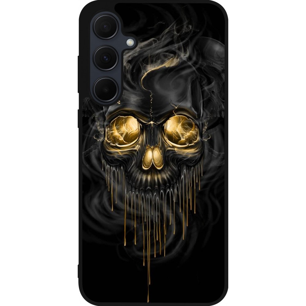 Coque Samsung Galaxy A35 5G - Silicone rigide noir Skull 02
