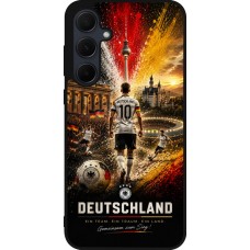Coque Samsung Galaxy A35 5G - Silicone rigide noir Football Allemagne splash 2026