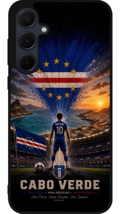 Coque Samsung Galaxy A35 5G - Silicone rigide noir Football Cap-Vert splash 2026