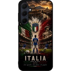 Coque Samsung Galaxy A35 5G - Silicone rigide noir Football Italie splash 2026