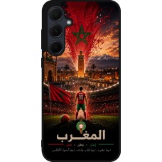 Coque Samsung Galaxy A35 5G - Silicone rigide noir Football Maroc splash 2026