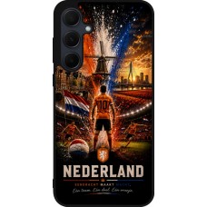 Coque Samsung Galaxy A35 5G - Silicone rigide noir Football Pays-Bas splash 2026