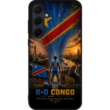 Coque Samsung Galaxy A35 5G - Silicone rigide noir Football République démocratique du Congo splash 2026