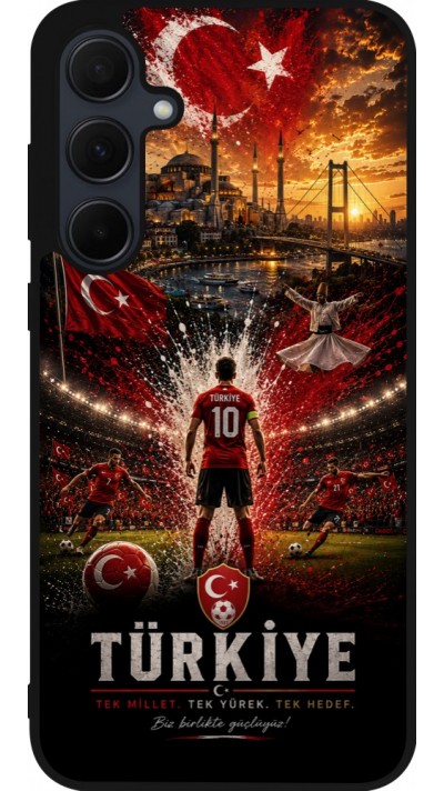 Coque Samsung Galaxy A35 5G - Silicone rigide noir Football Turquie splash 2026