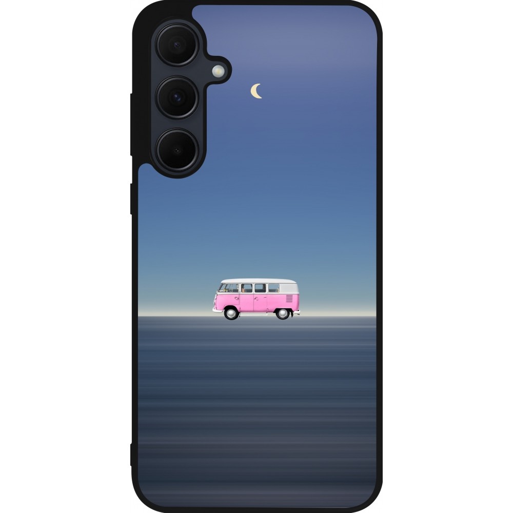 Coque Samsung Galaxy A35 5G - Silicone rigide noir Spring 23 pink bus