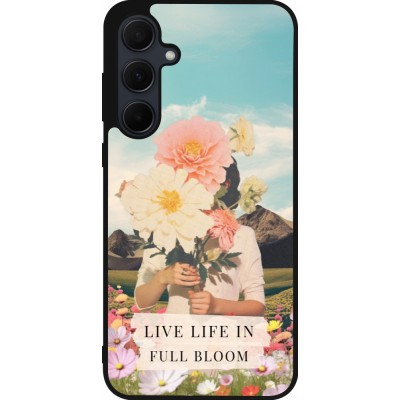 Coque Samsung Galaxy A35 5G - Silicone rigide noir Live life in full moon Spring 2026