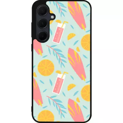 Coque Samsung Galaxy A35 5G - Silicone rigide noir Summer 2025 Pattern citron