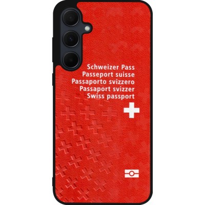 Coque Samsung Galaxy A35 5G - Silicone rigide noir Swiss Passport