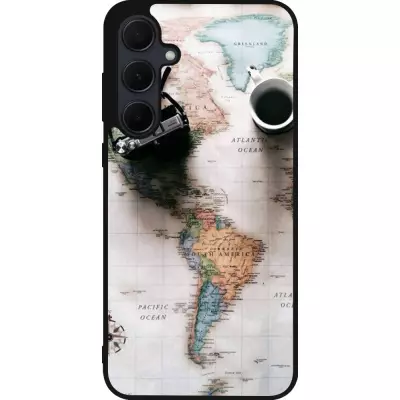 Coque Samsung Galaxy A35 5G - Silicone rigide noir Travel 01