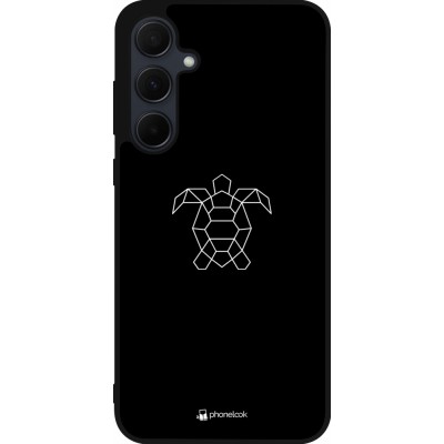 Coque Samsung Galaxy A35 5G - Silicone rigide noir Turtles lines on black