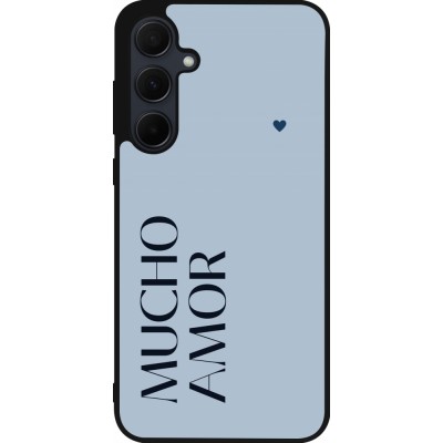 Samsung Galaxy A35 5G Case Hülle - Silikon schwarz Valentine 2024 mucho amor azul