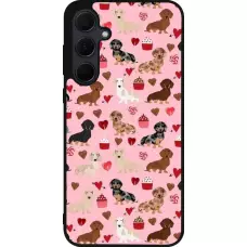 Coque Samsung Galaxy A35 5G - Silicone rigide noir Valentine 2024 puppy love