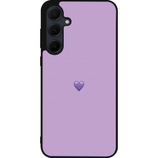 Coque Samsung Galaxy A35 5G - Silicone rigide noir Valentine 2023 purpule single heart