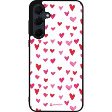 Samsung Galaxy A35 5G Case Hülle - Silikon schwarz Valentine 2022 Many pink hearts