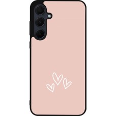 Coque Samsung Galaxy A35 5G - Silicone rigide noir Valentine 2023 three minimalist hearts
