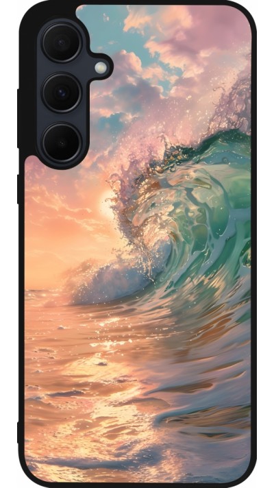 Samsung Galaxy A35 5G Case Hülle - Silikon schwarz Wave Sunset