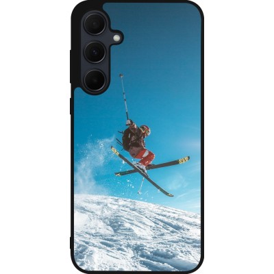 Samsung Galaxy A35 5G Case Hülle - Silikon schwarz Winter 22 Ski Jump