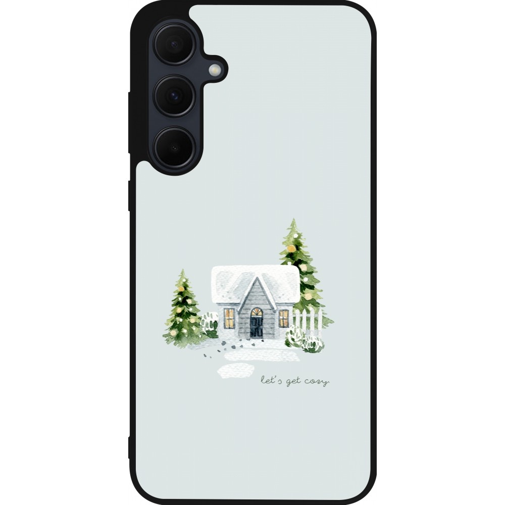 Coque Samsung Galaxy A35 5G - Silicone rigide noir Winter 25 Cosy House