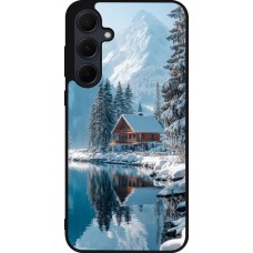Samsung Galaxy A35 5G Case Hülle - Silikon schwarz Winter 25 Winter house forest day