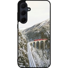 Coque Samsung Galaxy A35 5G - Silicone rigide noir Winter 25 Winter polar express