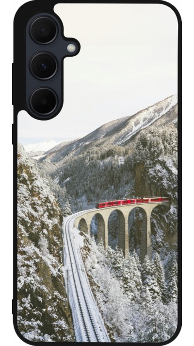 Samsung Galaxy A35 5G Case Hülle - Silikon schwarz Winter 25 Winter polar express