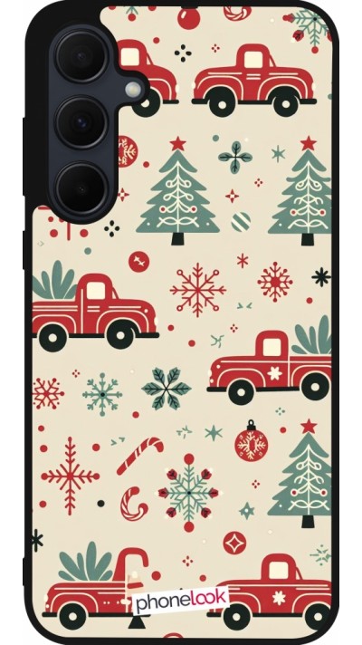 Samsung Galaxy A35 5G Case Hülle - Silikon schwarz Weihnachten 2024 Lkw Tanne