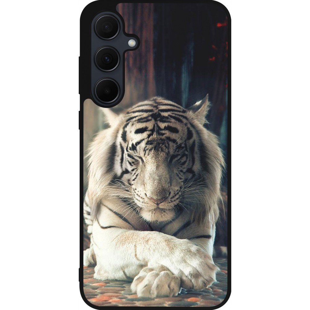 Samsung Galaxy A35 5G Case Hülle - Silikon schwarz Zen Tiger