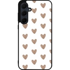 Samsung Galaxy A36 Case Hülle - Silikon schwarz Autumn 2024 brown hearts