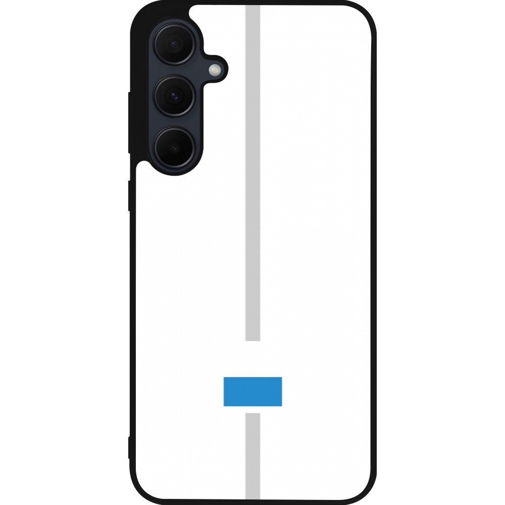 Coque Samsung Galaxy A36 - Silicone rigide noir Canton LU blanc