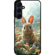 Samsung Galaxy A36 Case Hülle - Silikon schwarz Easter 2026 Rabbit in the garden