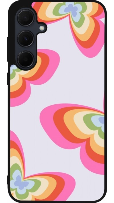 Coque Samsung Galaxy A36 - Silicone rigide noir Easter 2024 rainbow butterflies