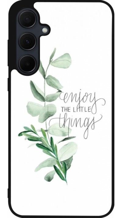 Coque Samsung Galaxy A36 - Silicone rigide noir Enjoy the little things
