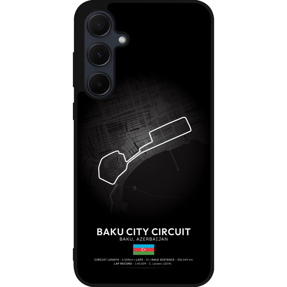 Coque Samsung Galaxy A36 - Silicone rigide noir F1 Track 2025 Azerbaijan