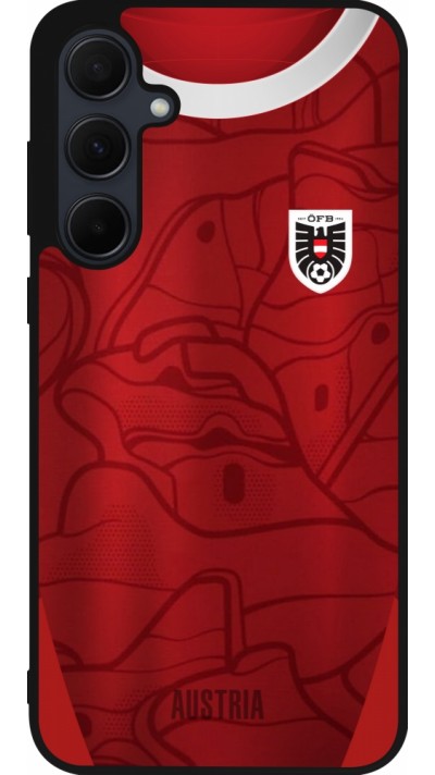 Coque Samsung Galaxy A36 - Silicone rigide noir Maillot de football Autriche personnalisable