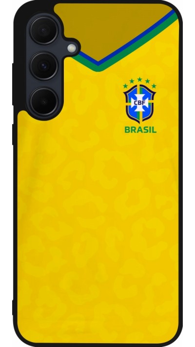 Coque Samsung Galaxy A36 - Silicone rigide noir Maillot de football Brésil 2022 personnalisable