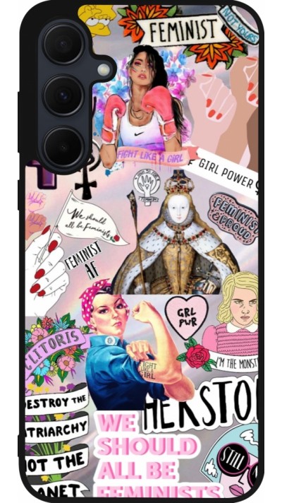 Coque Samsung Galaxy A36 - Silicone rigide noir Girl Power Collage