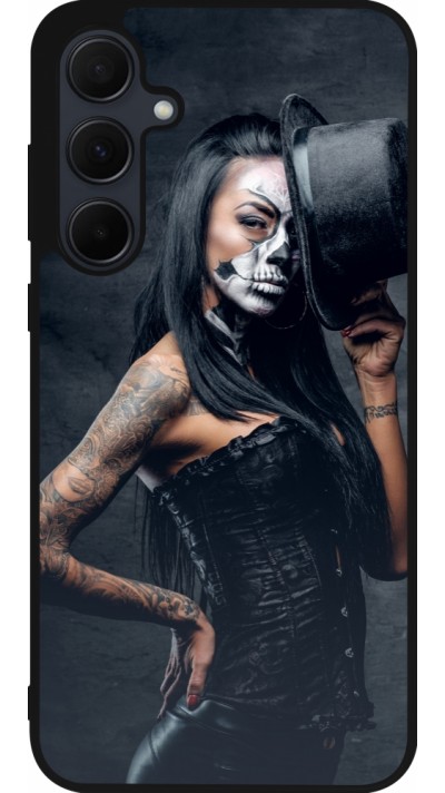 Coque Samsung Galaxy A36 - Silicone rigide noir Halloween 22 Tattooed Girl